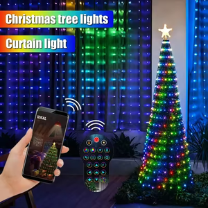 Etop Smart Blue APP Control de música Decoración navideña interior 2*2M 400L Cadena de ventana Luces de cortina LED de hadas con control remoto - Product Image 4