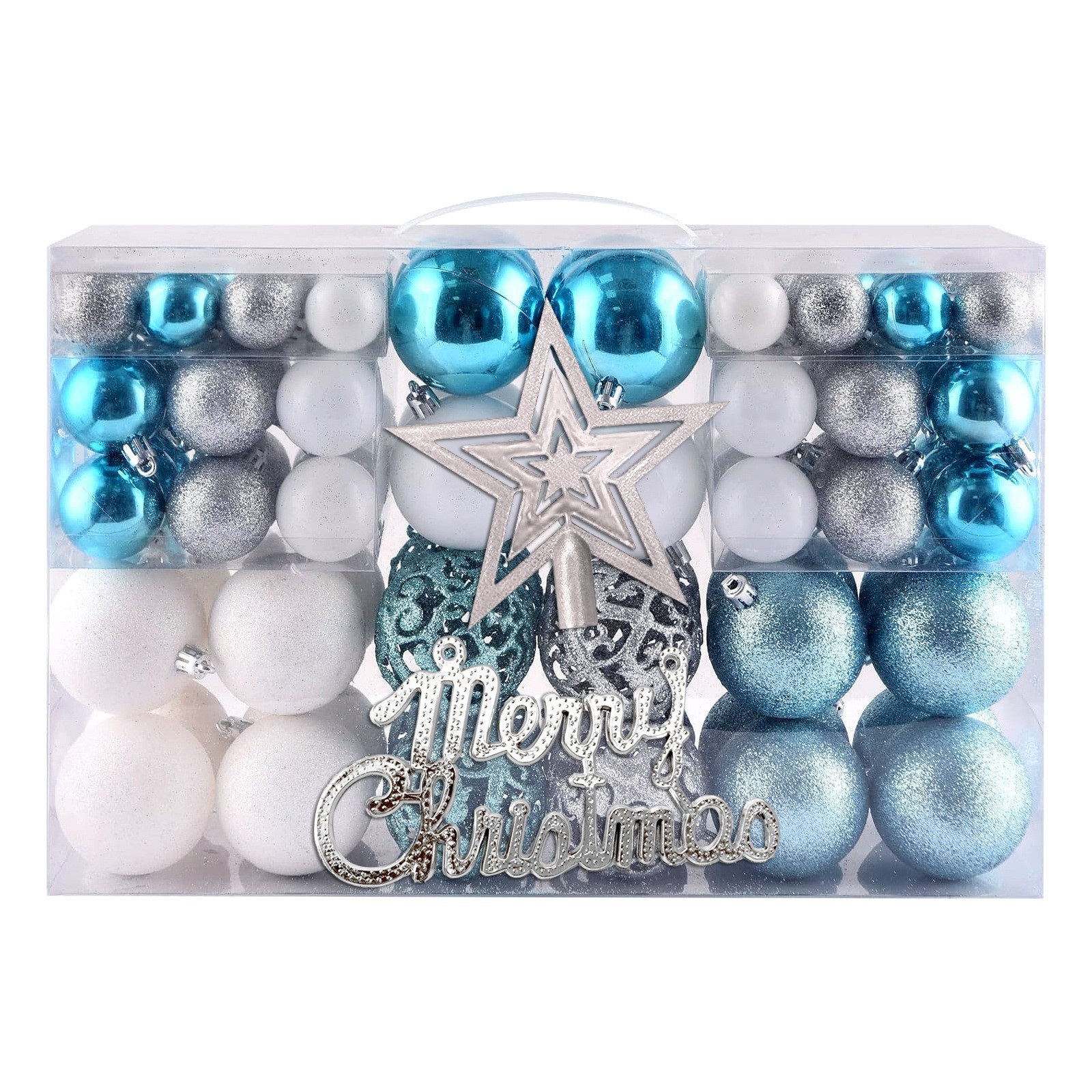 Bleu lac + blanc argenté + étoile supérieure argentée + plaque à lettres argentée
