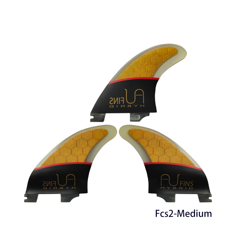 Ensemble de trois ailerons moyens jaunes-FCS2