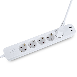 Enchufe de extensión de tira de alimentación multifuncional de escritorio con estándares de la UE con puertos USB 5 tomas de corriente - Product Image 5