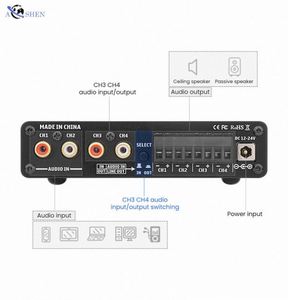 AMPLIFICADOR DE sonido Hifi 5,0 BT de 4 canales, equipo de audio para altavoz de audio, 50W, suministro de fábrica - Product Image 3