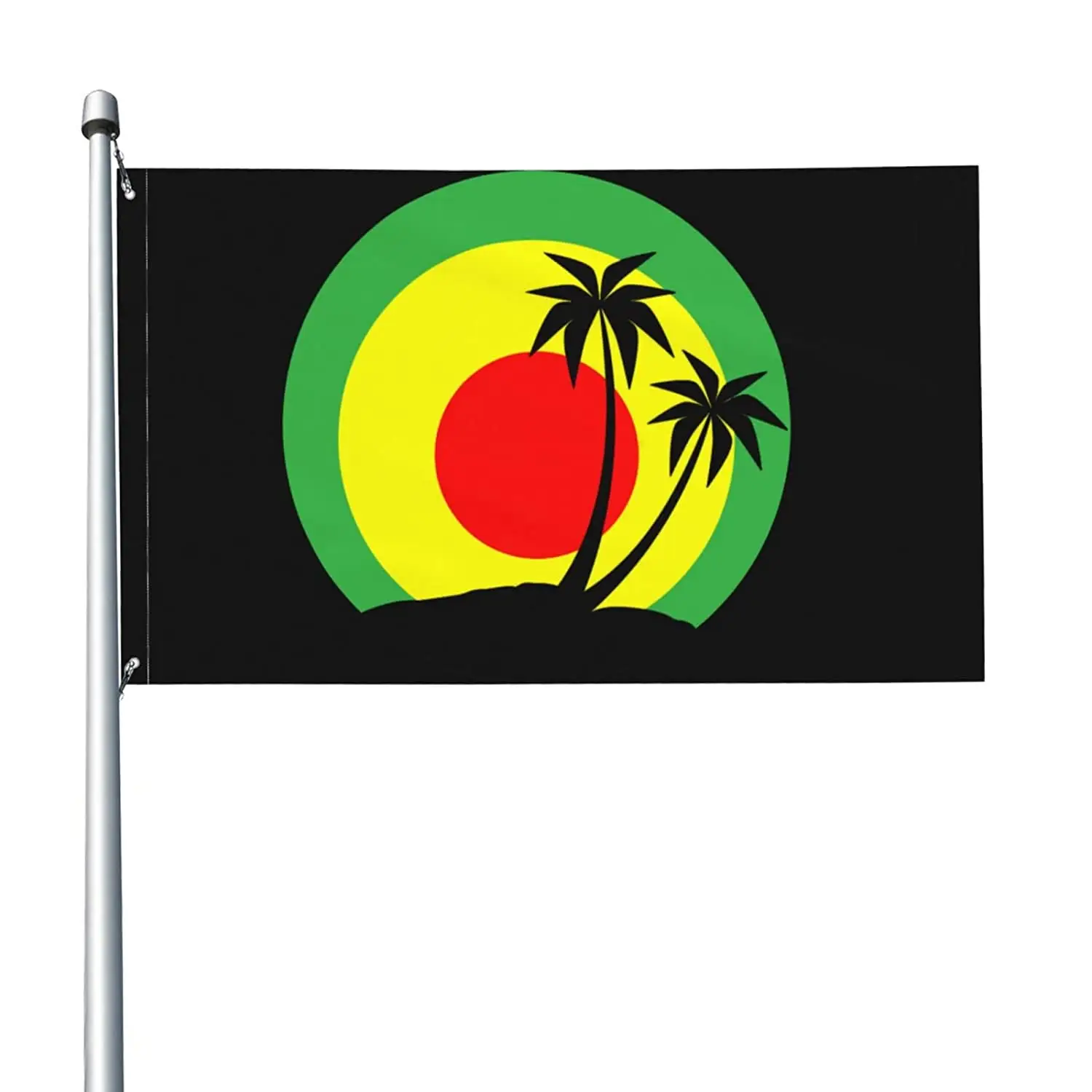 3X5ft Durable et résistant à la décoloration, drapeaux de musique Reggae pour la décoration intérieure et extérieure