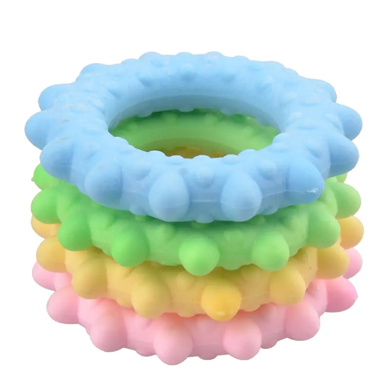 Pet toys TPR foam toys Milk scented chew ring grinding teeth clean teeth candy colored dog toys