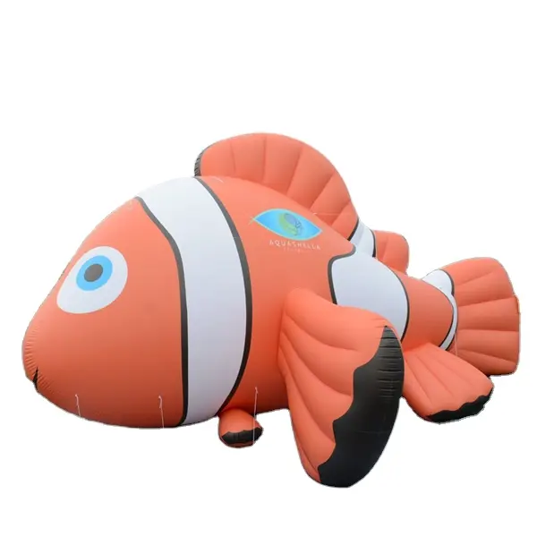 Il modello gonfiabile gigante del pesce dell'elio di pubblicità forma il pesce pagliaccio gonfiabile gigante su misura del PVC per la promozione