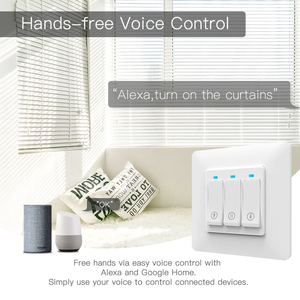 LangYeao Tuya akıllı yaşam WiFi + BLE anahtarı cam dokunmatik panjur haddeleme perde basmalı düğme anahtarı Alexa Google ev ile - Product Image 4