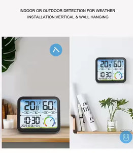 Nueva pantalla a Color LCD temperatura humedad medidor termómetro higrómetro con temperatura reloj despertador tiempo Sensor alimentado por batería - Product Image 3