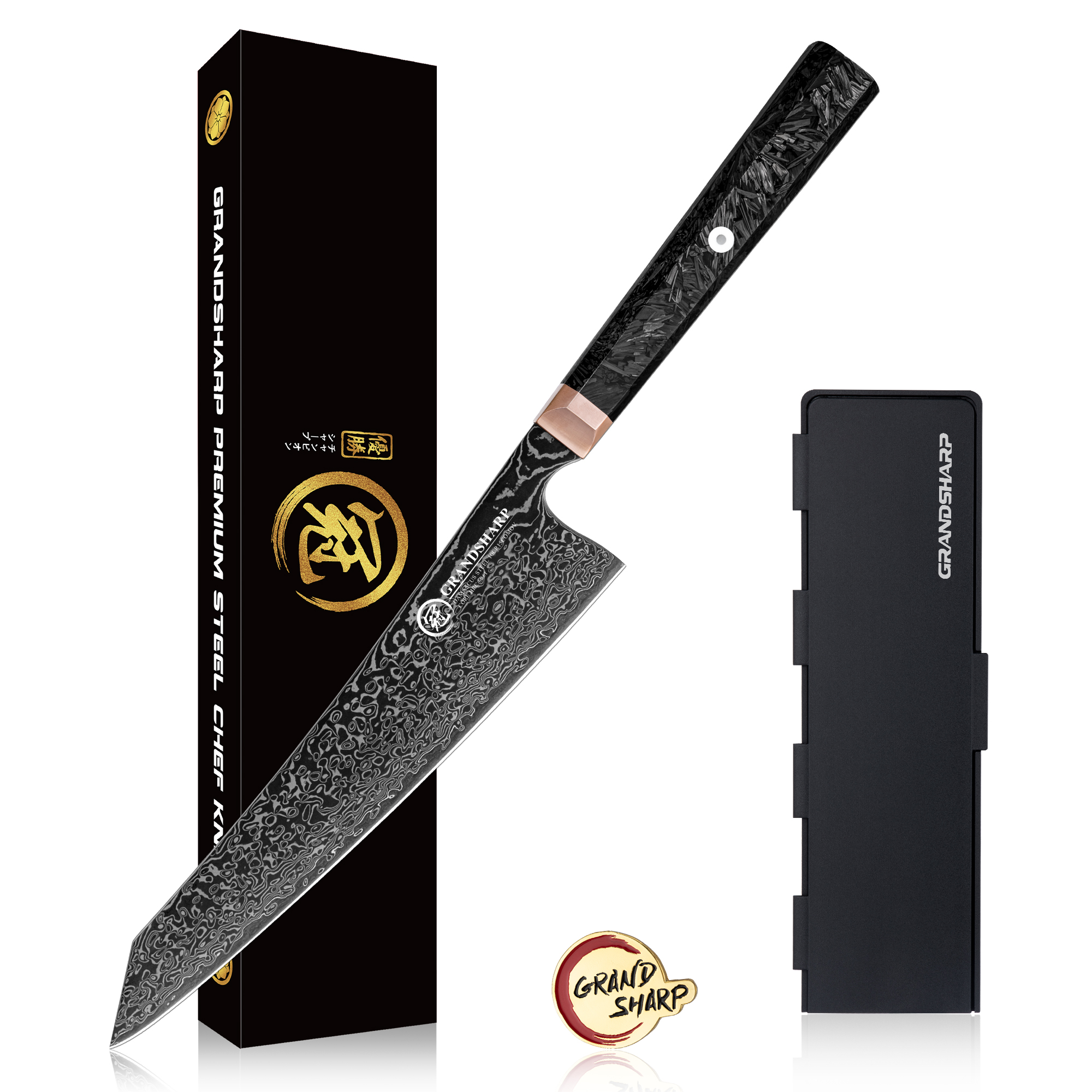 Cuchillo Kiritsuke negro de 8,5'' con caja de regalo