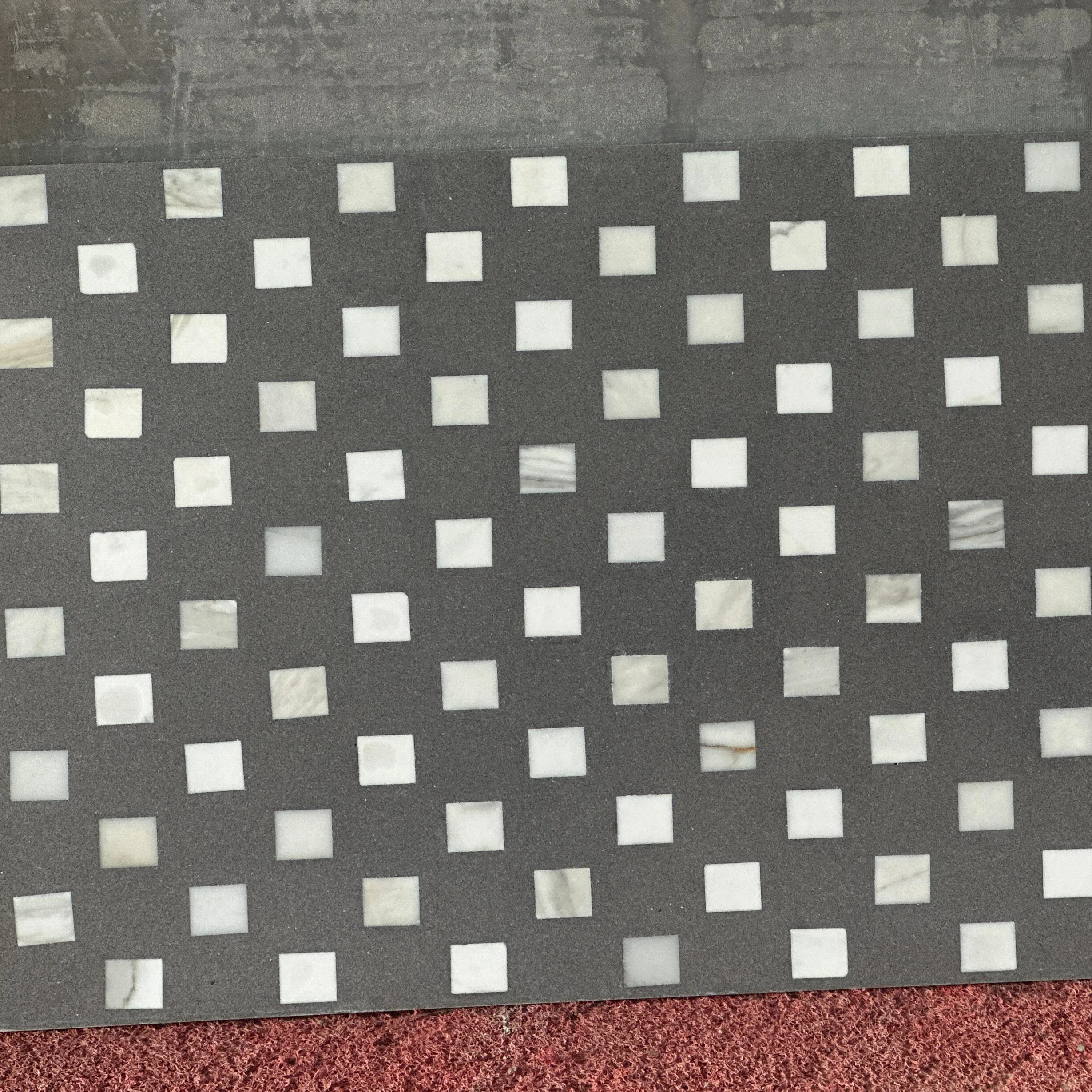 Sfondo grigio pietra bianca inorganica terrazzo regola osso grano mosaico terrazzo fabbrica diretta pavimento pannelli decorativi