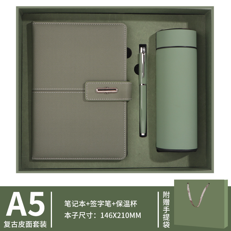 Coffret cadeau tasse isotherme A5 vert matcha