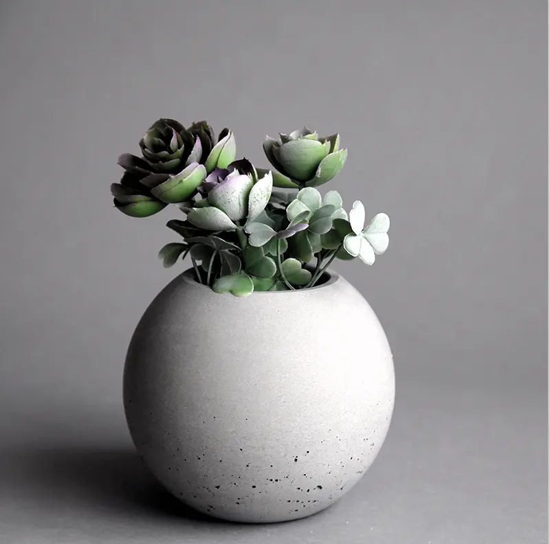 Vase à fleurs Vintage en plastique, vente en gros, 10 pièces, plantes Cactus décoratives, pot de fleurs en ciment moderne, béton pour décor de maison