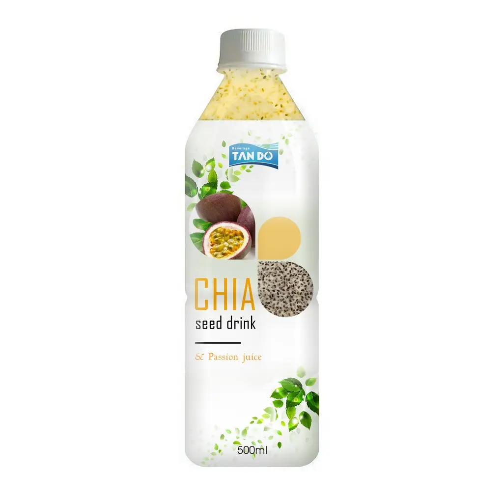 500ml de semillas de Chia beber bebidas de frutas zumos, pureza 100% botella de PET botella de embalaje de calidad Premium para la salud 5% Brix de alta calidad