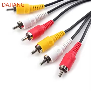 DAJIANG OEM Enchufe de carga rápida personalizado Cables de audio RCA 3 * Rca macho a 3 * Rca Cable DE DATOS macho Audio AV Jack Cable - Product Image 3