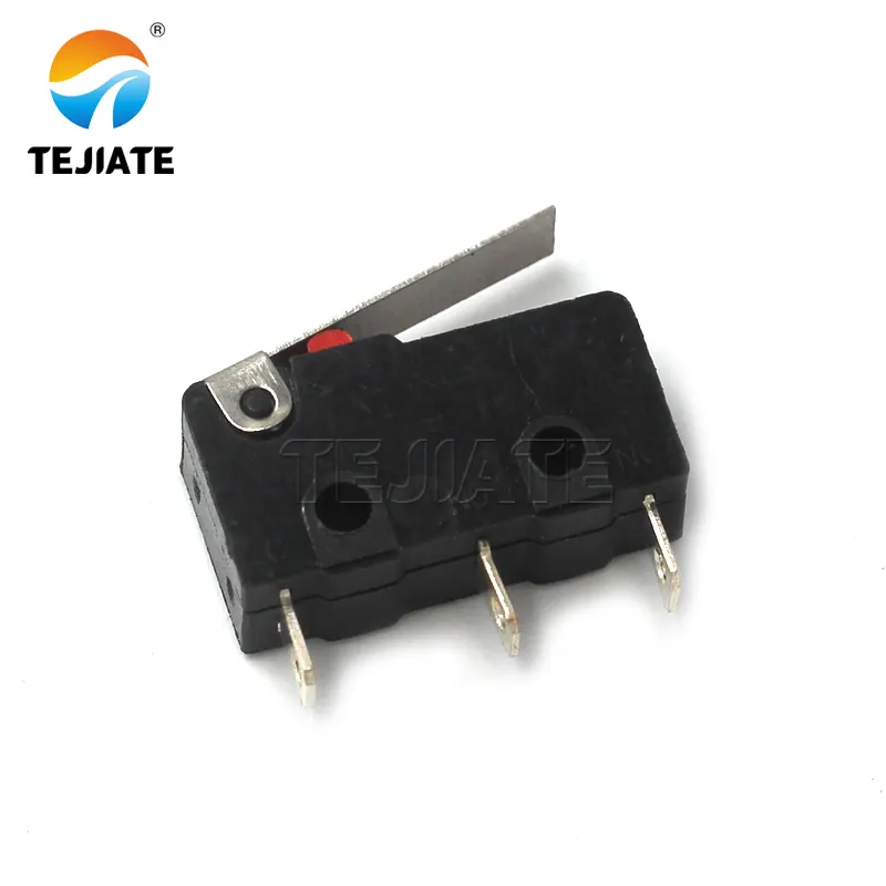 Tejiate KW12 hebilla externa interruptor de palanca recta límite 5A 125V250V ángulo recto pin 16MM interruptor de límite de viaje de 3 pines