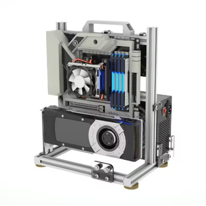Mini ITX MATX ATX Tischschrank Öffnbarer Rahmen Desktop PC-Tui mit Lüfter-Wasserkühler vertikale Persönlichkeit für Computerspiel