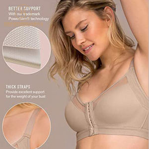 מגרש מלאי מלוכד מוצק בגודל פלוס ללא זעזועים עמיד למים אימון צלב ללא גב חזיית ספורט - Product Image 3