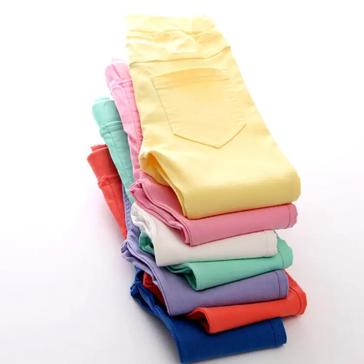 Pantalones de tubo elásticos para niña, mallas ajustadas para bebé, pantalones informales de algodón, lisos, rectos, de longitud completa, 985