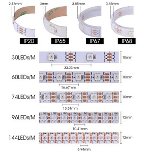 WS2812 Smart Strip Light 60LEDs 144LEDs 5V 5050 <strong>RGB</strong> Dream Color IC Individual Digital Addressable Pixel RGBIC <strong>LED</strong> Strip Lights - Product Image 4