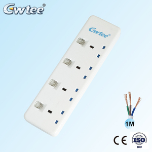 ปลั๊กไฟฟ้าผนังไฟฟ้า UK และซ็อกเก็ตสายไฟต่อปลั๊กหลายทาง4ทาง - Product Image 2