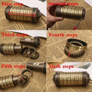 Da Vinci Code Mini Cipher Lock Puzzle Box Romántico Cumpleaños Aniversario Regalo Novia Compartimento oculto Puerta Uso San Valentín - Product Image 2