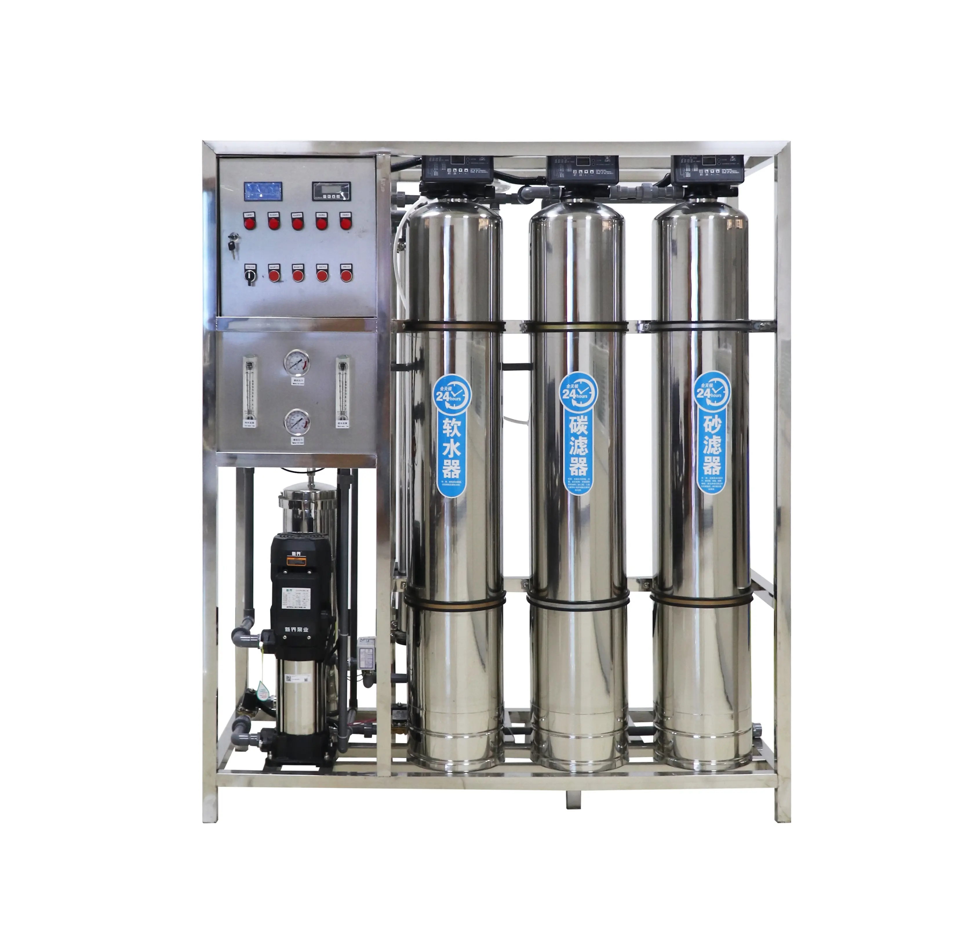 Mesin filter air ro 500 LPH untuk pabrik makanan botol air penggunaan mesin pengisian air