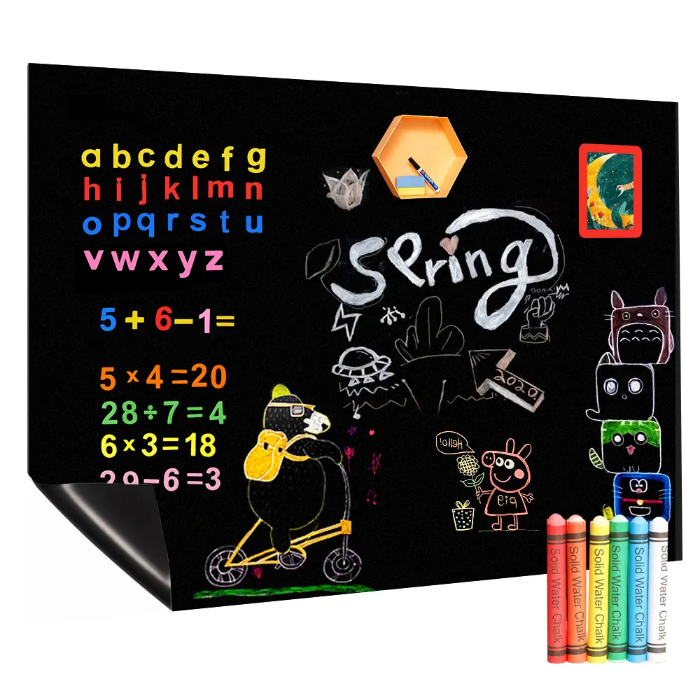 In Stock Magnetic Chalkboard Calendar Planner Portable Blackboard World Map Wall Sticker