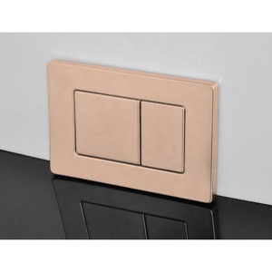 Panel de cisterna oculta para inodoro, doble pulsador sólido SS304 placa de descarga de oro cepillado - Product Image 5