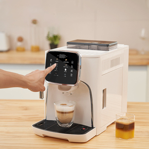 Automatische Espresso maschine mit Mühle und Milch schäumsystem programmierte Optionen große Touchscreen-Doppelbecher-Kaffee maschine - Product Image 5