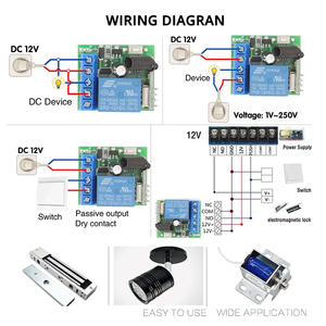 RFトランスミッター433MhzリモートコントロールワイヤレスコントロールスイッチDC12V1CHリレーレシーバーモジュール - Product Image 4