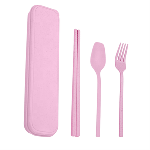 New <strong>Product</strong> Reusable Portable <strong>Flatware</strong> Fork and Spoon Chopsticks Travel Plastic Cutlery Set With Case