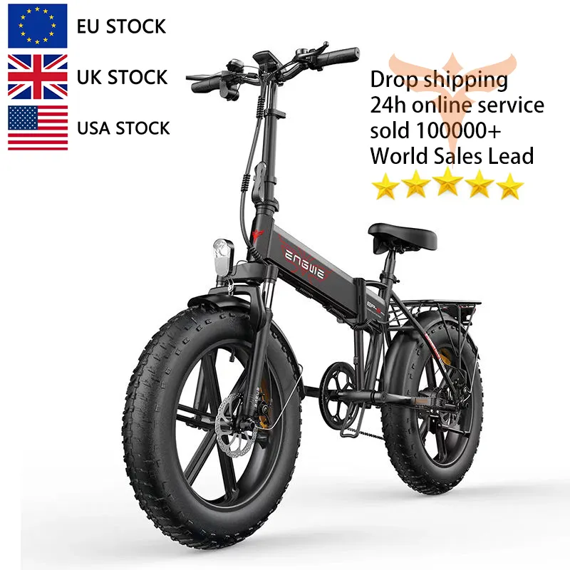 Ab stok gümrük ENGWE EP-2 PRO 20 inç şişman lastik katlanır elektrikli Moped bisiklet 48V 750W 45km/saat bisiklet elektrikli bisiklet avrupa