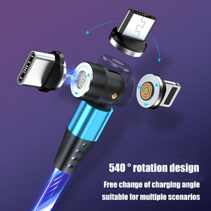 Hot Sale 2m 540 Degree Rotating 3 <strong>in</strong> <strong>1</strong> Fast Charging Cable Light Emitting Flow USB Magnetic Charging Data Cable - Product Image 4