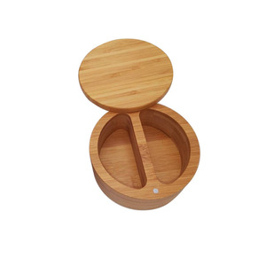 Bamboo Salt Box Container with Built-in Spoon Bamboo <strong>Spice</strong> <strong>Jar</strong> with Swivel Magnetic Lid to Storage Pepper <strong>Spice</strong> Salt - Product Image 2