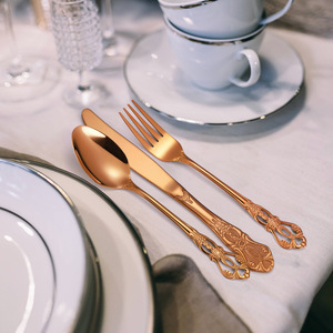 Hot bán Hoàng Gia thiết lập dao kéo thép không gỉ vàng Flatware <span class=keywords><strong>Set</strong></span> vàng thiết lập dao kéo cho đám cưới - Product Image 3