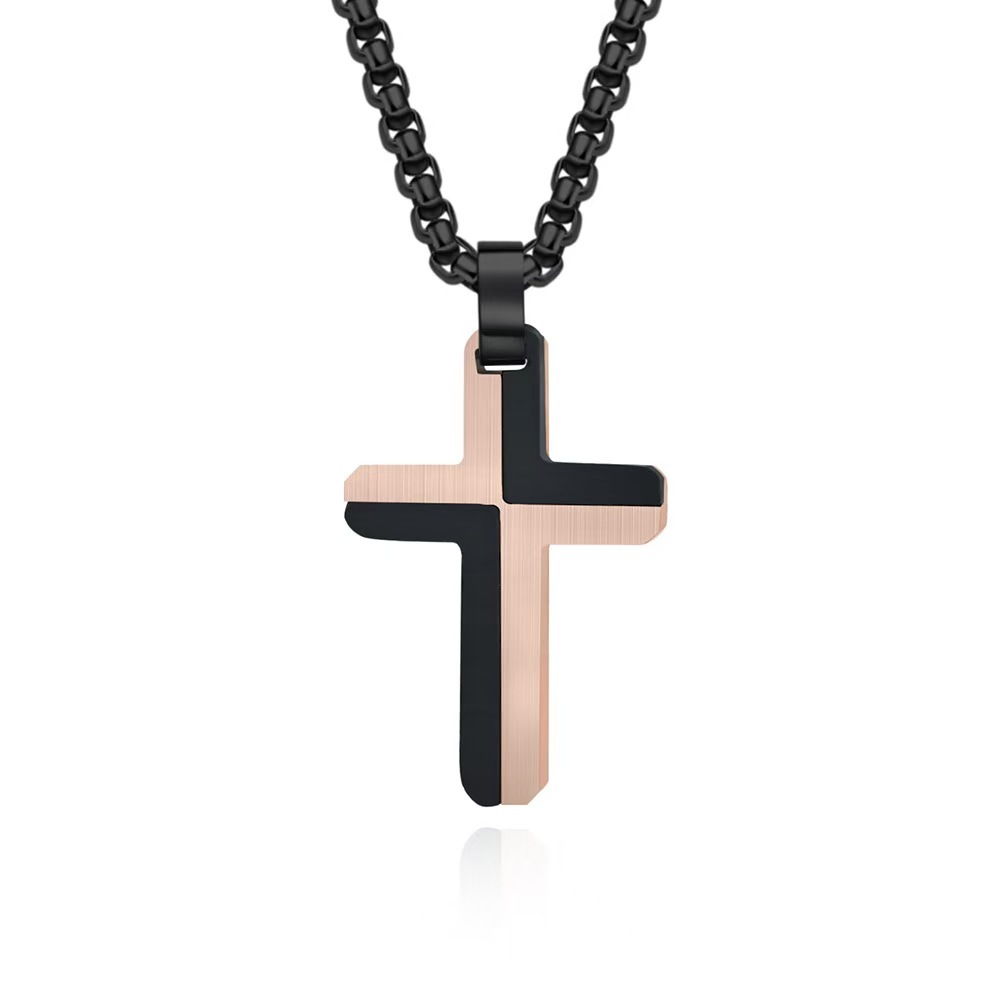 Rose Gold pendant+3.0*60cm black chain