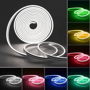 5V 12V 24v柔性防水5m rgb WS2811 WS2812B霓虹灯发光二极管条形灯硅胶软灯管