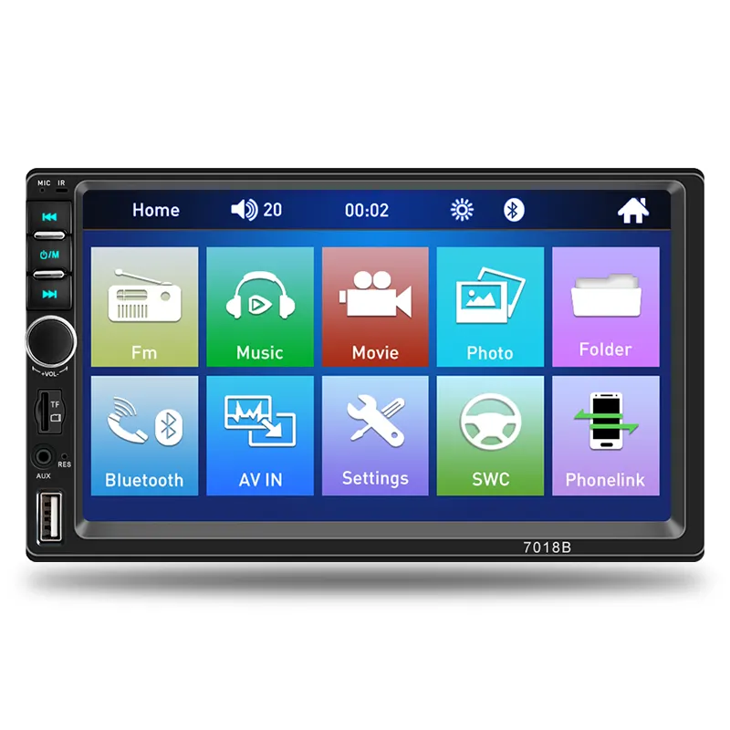 Pas cher modèle 7018B écran tactile 7 pouces double 2 din voiture mp4 mp5 lecteur stéréo avec bT usb FM radio