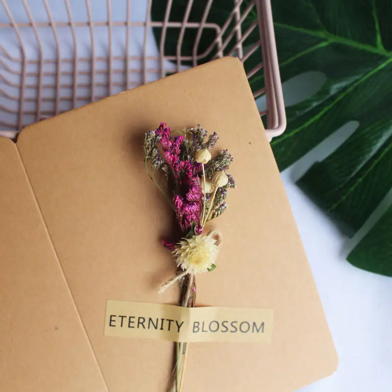 Tarjetas de agradecimiento personalizadas con flores secas naturales hechas a mano, tarjeta de agradecimiento para tarjetas de agradecimiento de negocios