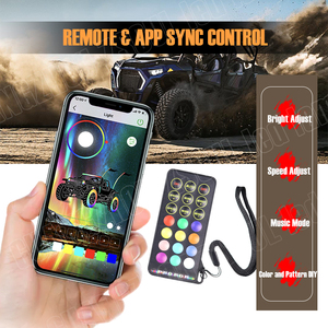 ไล่ตามสี RGB 12V RGB ควบคุมคู่ APP และรีโมทกันน้ำสีเหลืองอำพันสัญญาณไฟเลี้ยวสำหรับ Polaris RZR ATV - Product Image 6