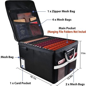 便携式皮革办公室安全防火文件整理箱带锁防火存储文件柜 - Product Image 4
