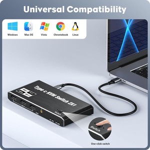 Type-c <strong>Kvm</strong> <strong>Switch</strong> with HDMI DP Port PD 100W for Macbook 2 Computers Share <strong>1</strong> Set Mouse Keyboard Monitor Usb c <strong>Kvm</strong> <strong>Switch</strong> USB3.<strong>1</strong>