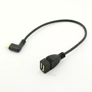 Gold Type C 3.1 Male Right Angled to <strong>USB</strong> <strong>2.0</strong> a Female Data Charging OTG Cable