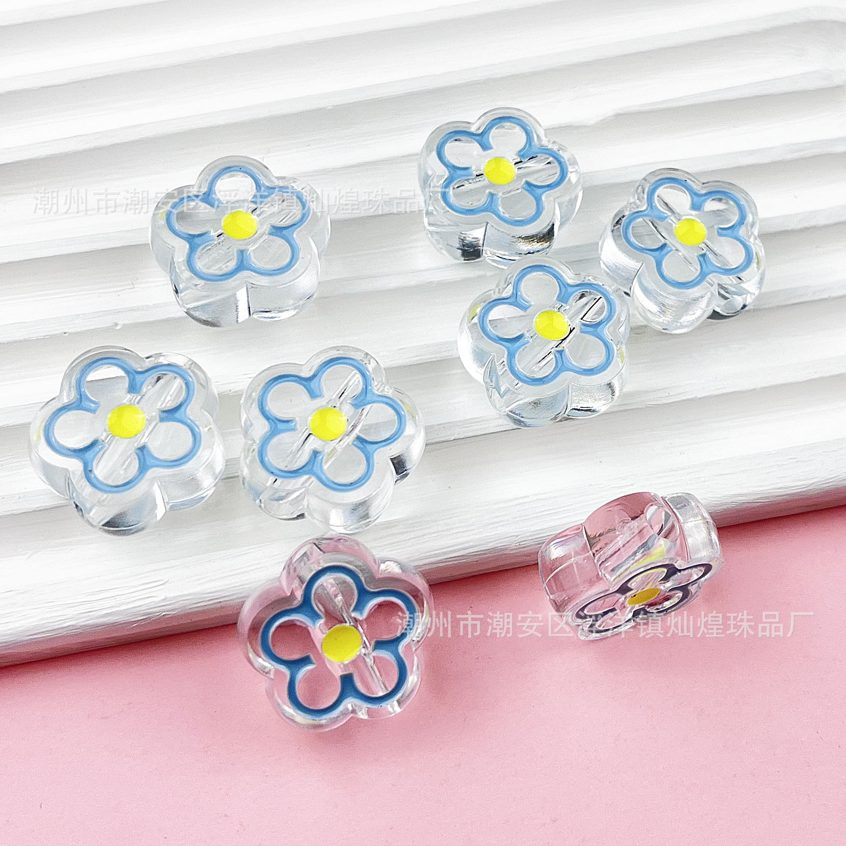 Oil-dripping sunflower light blue
