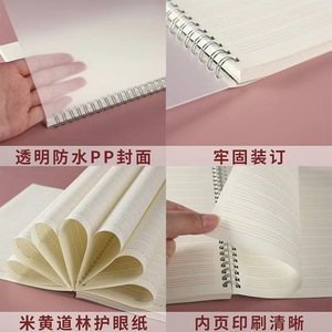 Cuaderno mate de bobina Pp B5/A5/A6 Cuaderno con tapa lateral engrosada Cuadrícula horizontal Mini cuaderno en blanco - Product Image 3