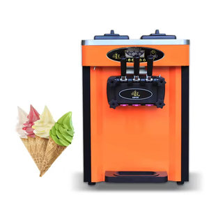 非常に人気のMaquina De Sorveteテーブルトップモデル3フレーバーアイスクリーム簡単操作黄色 - Product Image 1