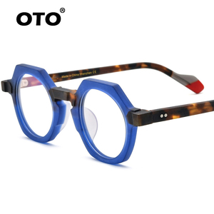 OTO 2022 moda unisex asetat optik çerçeve gözlük çerçeveleri altıgen gözlük çerçevesi erkekler - Product Image 1