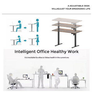 Lujoso escritorio ergonómico de altura ajustable eléctricamente para gerente de oficina con marco de escritorio de pie para oficinas - Product Image 6