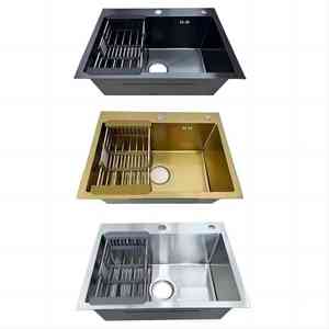 SUS201 Undermount Stainless Steel <strong>Single</strong> Bowl <strong>Rectangular</strong> Deep Nano Handmade Kitchen <strong>Sink</strong> 5040*22 - Product Image 1