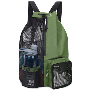 Mochila con cordón de malla a la moda personalizada, kit de entrenamiento de gimnasio para nadar en la playa, bolsa con forro de nailon, cordón de poliéster impermeable - Product Image 5