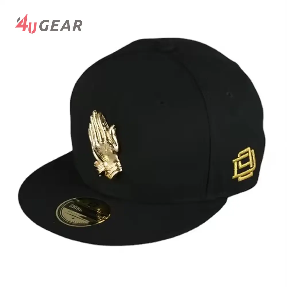 OEM عالية الجودة قبعة الاكريليك الجملة التطريز شعار لوحة معدنية Snapback قبعة مخصصة