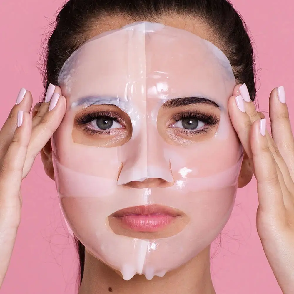 Máscara facial de colágeno real hidrolisado absorvido 40 minutos anti-rugas para cuidados com a pele